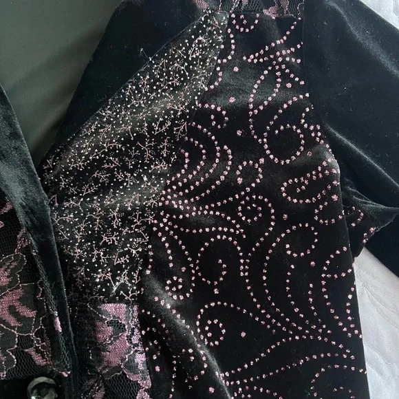 Notations Petite Women’s Velvet Velour Matching Set Blazer and Top Size PM - Picture 3 of 11